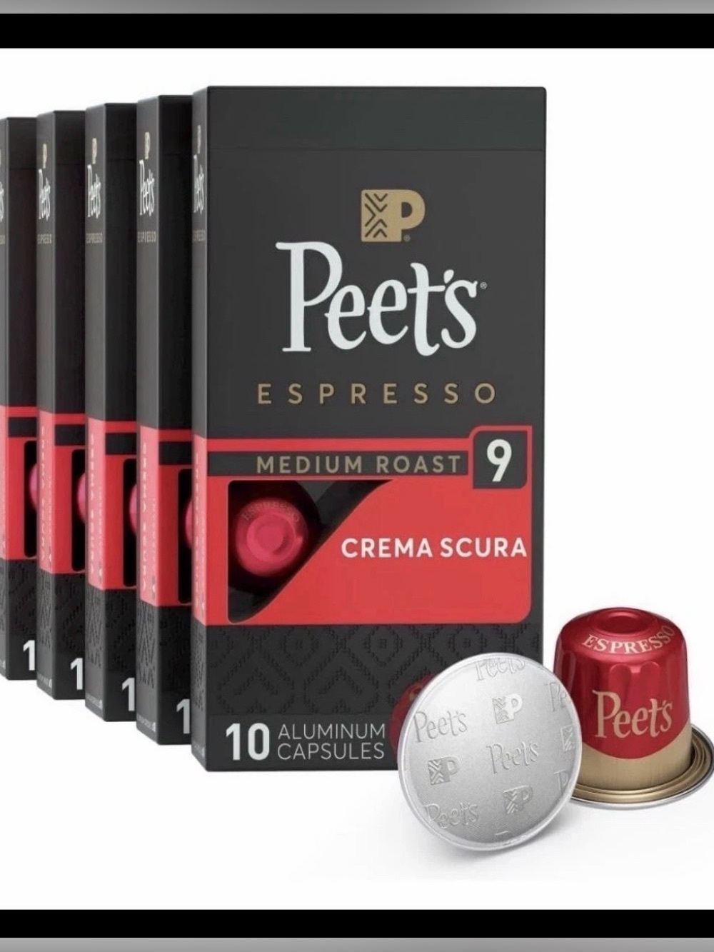 Peet'S Coffee, Medium Roast Espresso Capsules, Compatible with Nespresso 50 ct